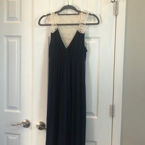 Felicity & Coco navy maxi dress with crochet back